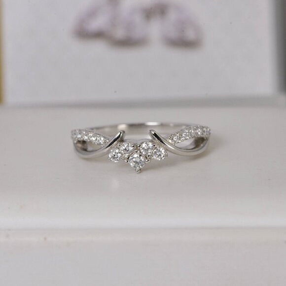 Certified Moissanite Ring Guard Enhancer Band Ring 925 - Picture 1 of 6